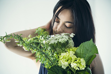 鲜花与美女图片