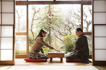 日本的宅邸孙家族一个富裕的家庭shogi图片