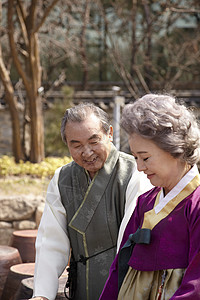 穿着传统服装的夫妇图片