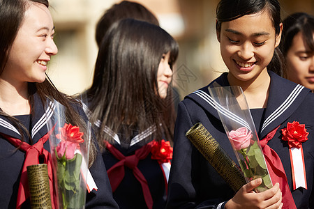 小学生制服女孩校园毕业生图片