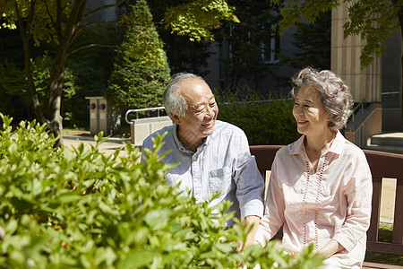 公园里的老年夫妇图片