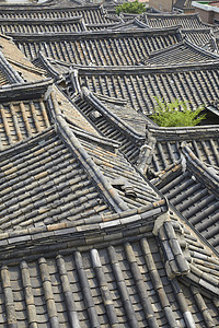 传统村落的屋顶图片