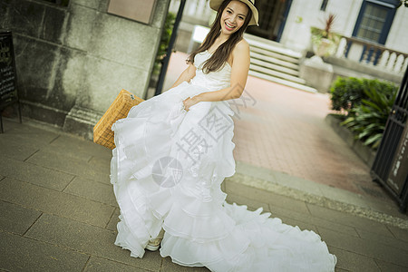 美女婚纱写真背景图片