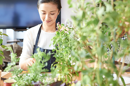 男性花艺师给学员介绍花艺图片