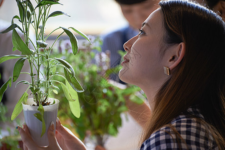 观察种植的女人图片