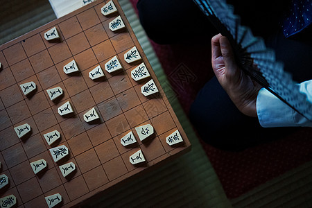 下日式象棋手部特写图片