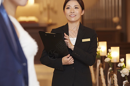 婚礼策划人亚洲商业婚礼策划师图片素材