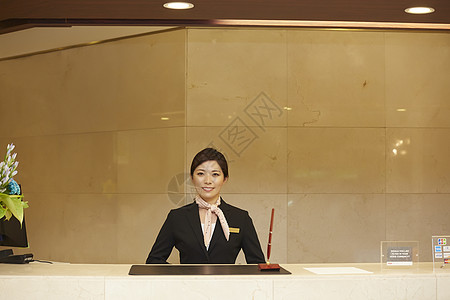 酒店女前台背景