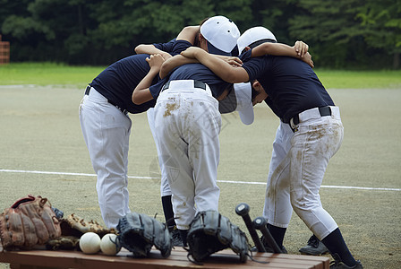 全体小学生复制空间shonen棒球比赛形成一个圆圈的成员图片