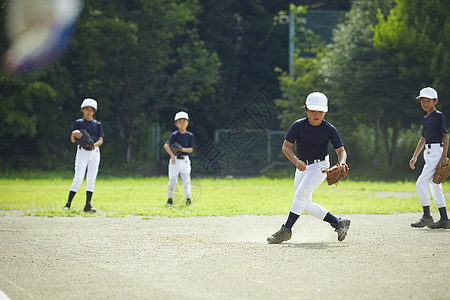 女孩少年棒球联合会抵抗少年棒球练习比赛防守图片