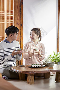 茶馆情侣生活韩国汽车情人情侣约会茶室背景