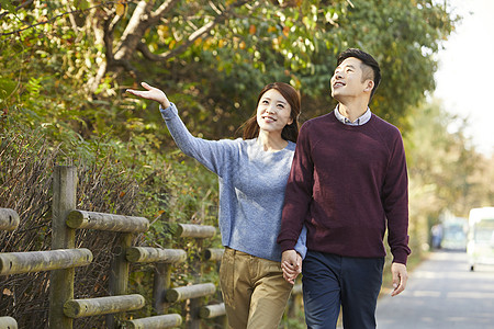 公园夫妻表示30岁成年男子夫妻公园背景