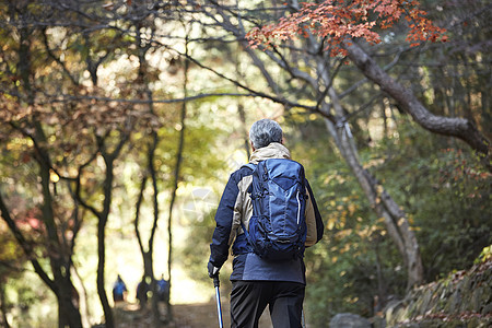 户外登山探险的中年男子图片