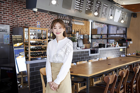 咖啡店女服务员形象图片
