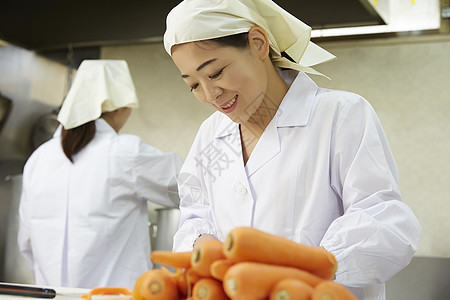 半腰照中学小学午餐做饭图片