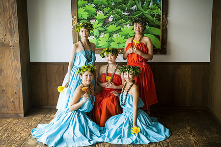 夏威夷草裙舞者团队形象图片