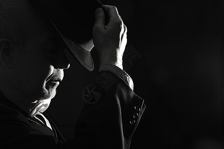 黑白老年绅士肖像图片素材