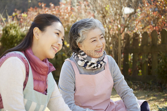 穿着围裙的妇女和奶奶图片