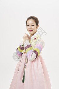 传统韩服的女人背景图片