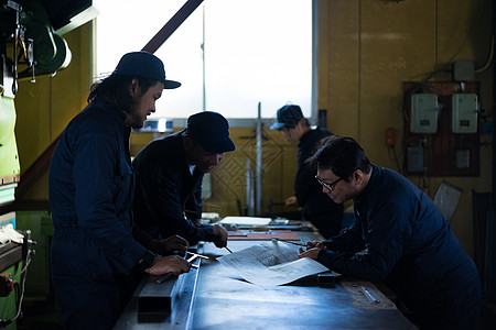 跨国公司镇工厂培训工人背景图片