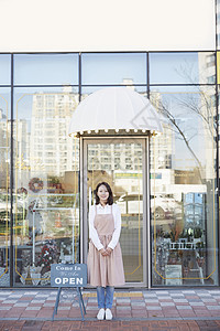 新生代分钟表示花店年轻女子韩国人图片