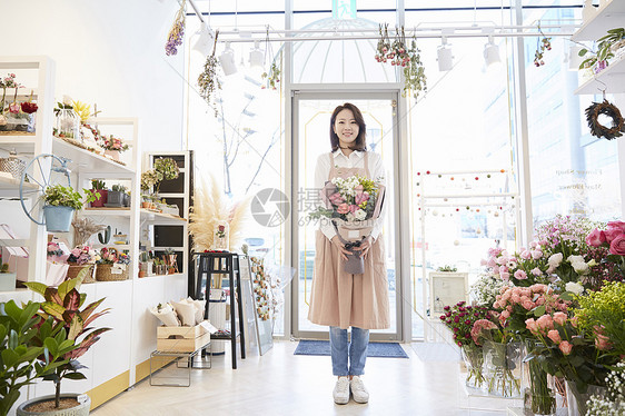 快乐分钟分庭律师花店年轻女子韩国人图片
