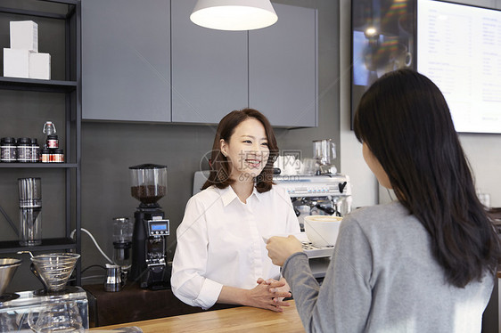 支架亚洲人迷笛咖啡馆咖啡师韩语图片