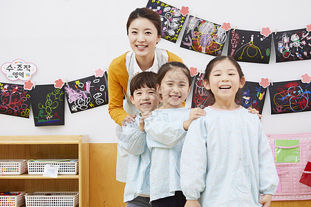 让开店员艺术幼儿园孩子老师韩语图片