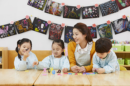 学院笑制服幼儿园孩子老师韩语图片