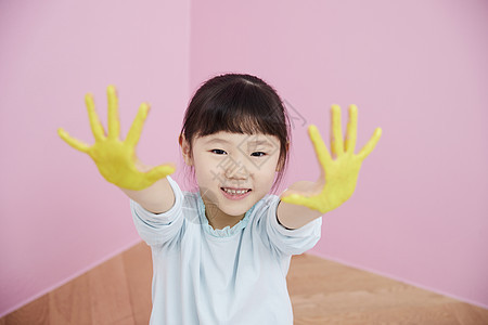 表示成年女子唐尼手油漆女孩韩国人图片