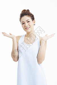 模特儿美容术政党亚洲女人肖像系列手势图片