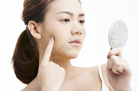 亚洲人健康面部表情亚洲女美容系列图片