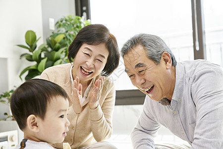 爷爷奶奶在家里带孩子图片