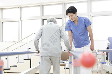 行走生病医疗福利康复高级女子背景图片