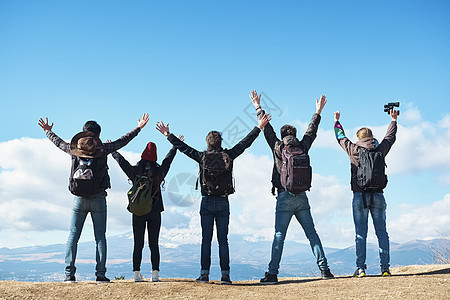 全身旅途乐趣富士山观看外国人图片