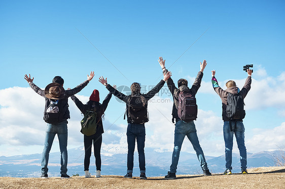 全身旅途乐趣富士山观看外国人图片