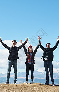 动作室外有趣富士山外国人观肖像图片