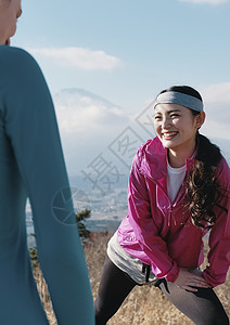 户外女士旅行富士外国人女子健身图片