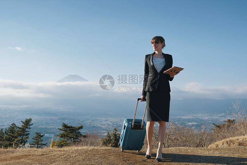 风景名胜外国首都人类女商人外国人商务旅行图片