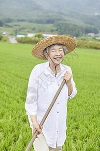 老年夫妻一起种植农作物图片