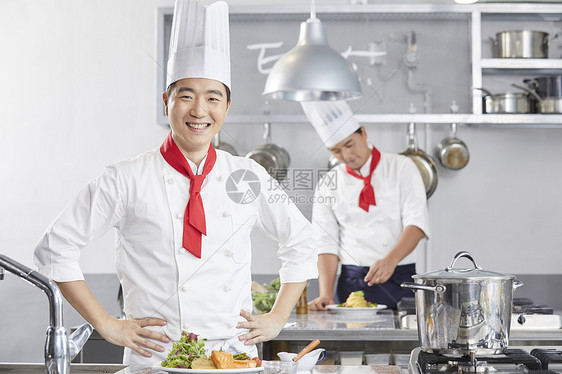 微笑幸福帽子厨师伙计韩国人图片