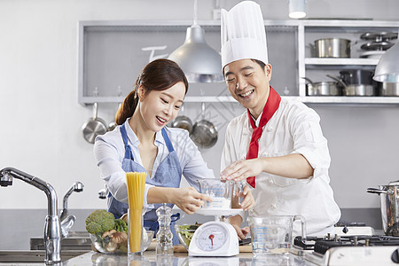 橱柜迷笛架子烹饪课厨师韩语图片