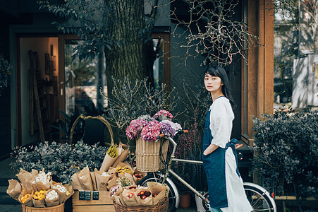 兼职工作漂亮花店女职工图片