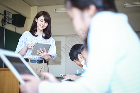 老师在教学生如何使用数码产品学习图片