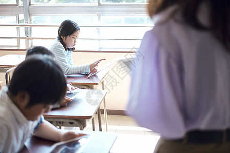 老师在教学生如何使用数码产品学习图片