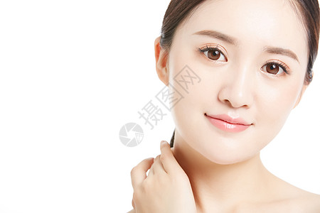 韩国皮肤管理青年女子美容美妆背景