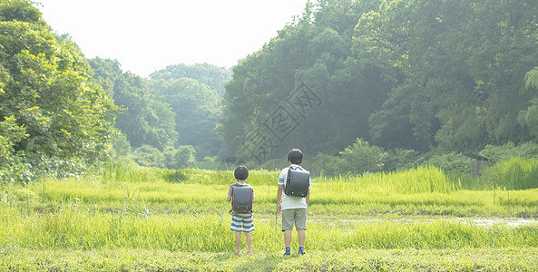 学校通勤少年日本人小学生在上学的路上图片