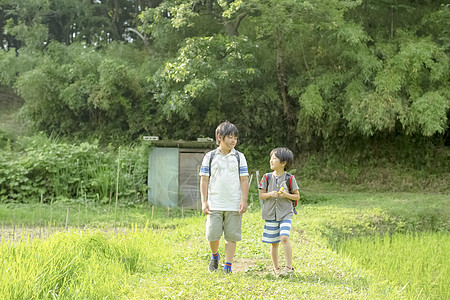 漫步上学途中小学生图片