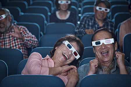 幸福三维空间的六人观众观看3d电影图片