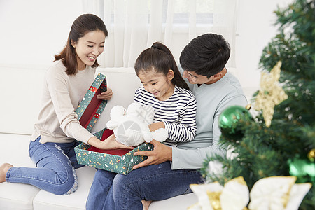 客厅椅子坐家庭圣诞节韩语图片